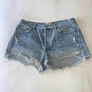 Agolde Parker Vintage Cut Off Shorts. Mid rise